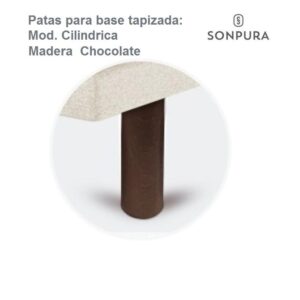 Patas para Tapibase  Cilindrica Madera Chocolate Sonpura